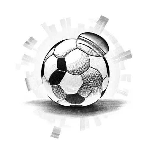 A football player kicking a money-filled soccer ball tattoo design idea