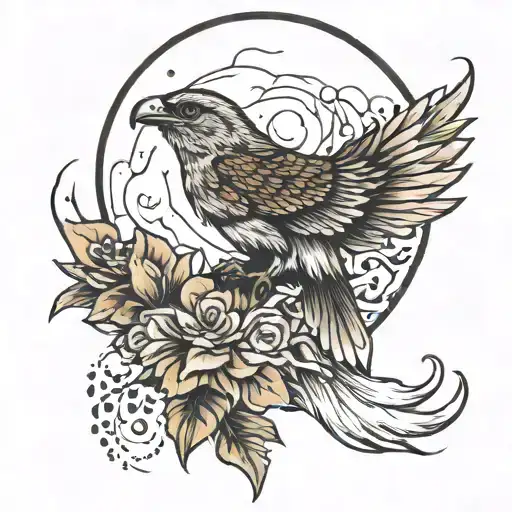 whippoorwill and crying moon tattoo design idea