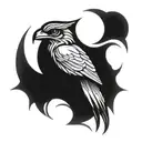 whippoorwill and crying moon  tattoo design idea