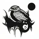 whippoorwill and crying moon  tattoo design idea