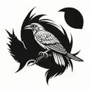 whippoorwill and crying moon  tattoo design idea