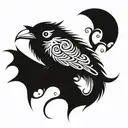 whippoorwill and crying moon  tattoo design idea