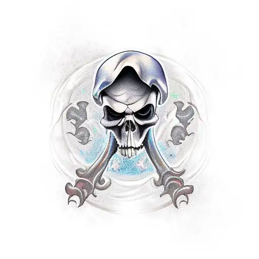 Grim Reaper with 7 Souls tattoo design idea