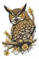 Great horned owl tattoo design idea