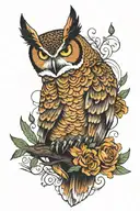 Great horned owl tattoo design idea