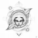sun in libra, the moon in taurus, and the rising in gemini tattoo design idea