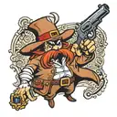 yosemite Sam holding a revolver tattoo design idea