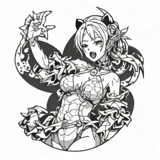 ahegao anime girl Rem Re:Zero tattoo design idea