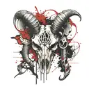 ram skull tattoo design idea