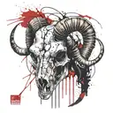 ram skull tattoo design idea