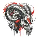 ram skull tattoo design idea