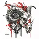 ram skull tattoo design idea