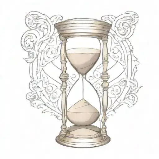 ornate hour glass with sand tattoo design idea