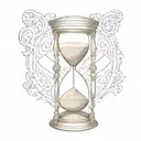 ornate hour glass with sand tattoo design idea