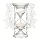 ornate hour glass with sand tattoo design idea