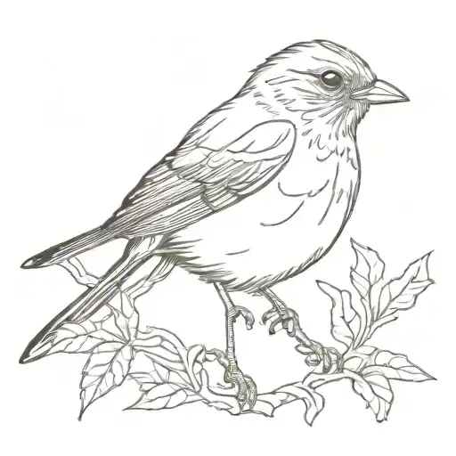 North American robin bird tattoo design idea