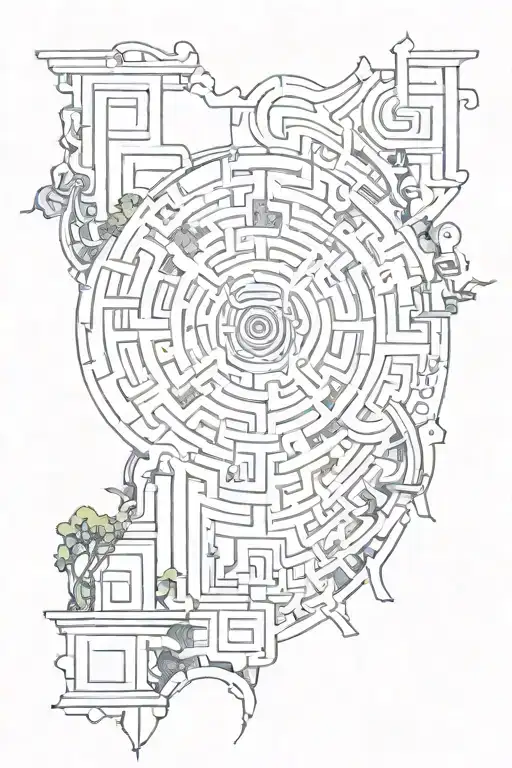 labyrinth tattoo design idea