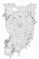 labyrinth tattoo design idea