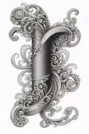 scroll wrapped tattoo design idea