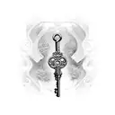 skeleton key tattoo design idea