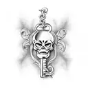 skeleton key tattoo design idea
