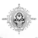 skeleton key tattoo design idea