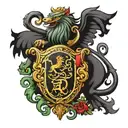 Doyle family crest incorporating Irish  tattoo design idea