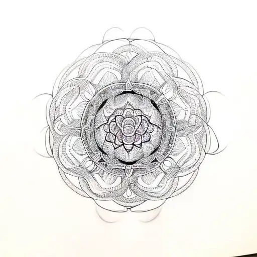  I am into sacred geometry and enjoy intricate line work mandalas, flower/seed of life. I was thinking where it starts a tattoo design idea