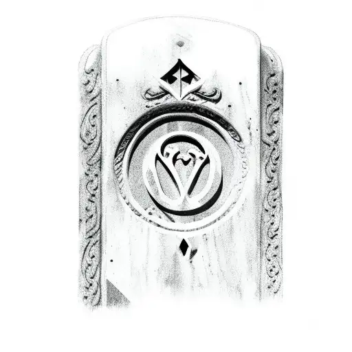 gravestone with semicolon tattoo design idea