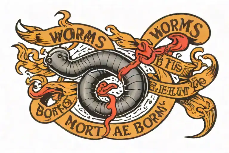 phrase: "Worms are born in soft flesh" tattoo design idea