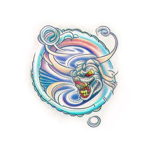 Coiled whip with quote "I don't know. I'm making this up as I go." spiraling within the whip. tattoo design idea