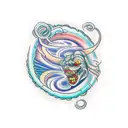 Coiled whip with quote "I don't know. I'm making this up as I go." spiraling within the whip. tattoo design idea