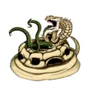 dragon skull with snakes around it in a pit tattoo design idea