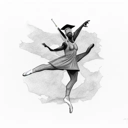 Kanye's graduation bear but as the mbdtf ballerina  tattoo design idea