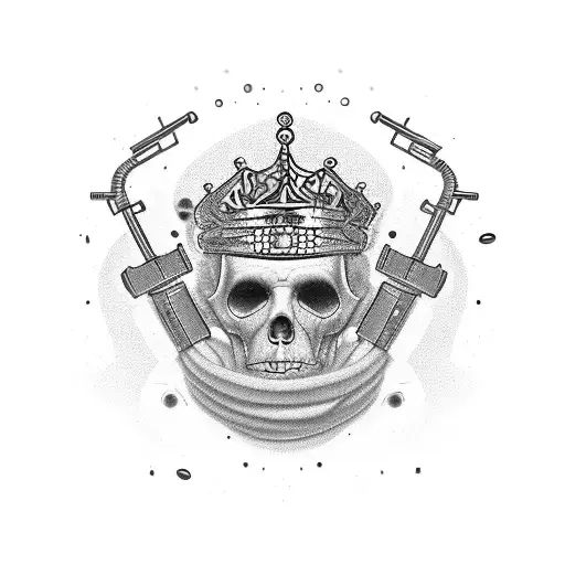  drugs , women, techno party, rims oz mae crown jewel, alcohol ,guns,money tattoo design idea