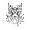  drugs , women, techno party, rims oz mae crown jewel, alcohol ,guns,money tattoo design idea