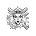  drugs , women, techno party, rims oz mae crown jewel, alcohol ,guns,money tattoo design idea