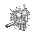  drugs , women, techno party,  alcohol ,guns,money tattoo design idea