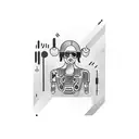  drugs , women, techno party,  alcohol ,guns,money tattoo design idea