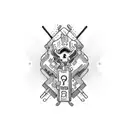  drugs , women, techno party,  alcohol ,guns,money tattoo design idea