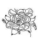 Columbine flower and Bluebonnet and Bitterroot flower bouquet  tattoo design idea