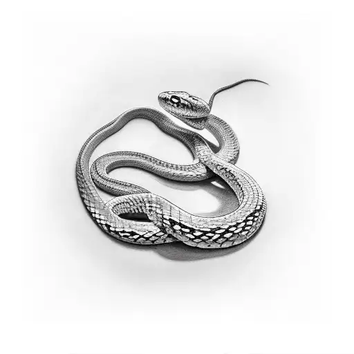 a snake bitting arm tattoo design idea