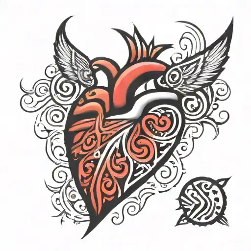 heart tribal tattoo design idea