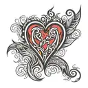 heart tribal tattoo design idea