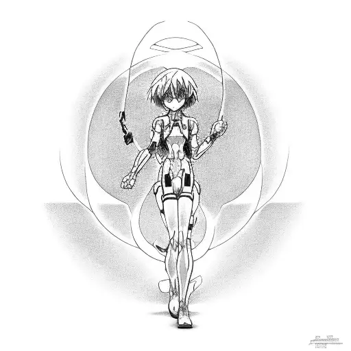 rei ayanami de neon génesis evangelion tattoo design idea