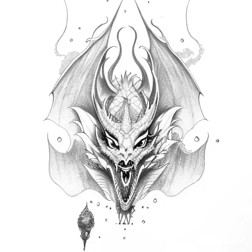 dragon girl pain revenge broken  tattoo design idea