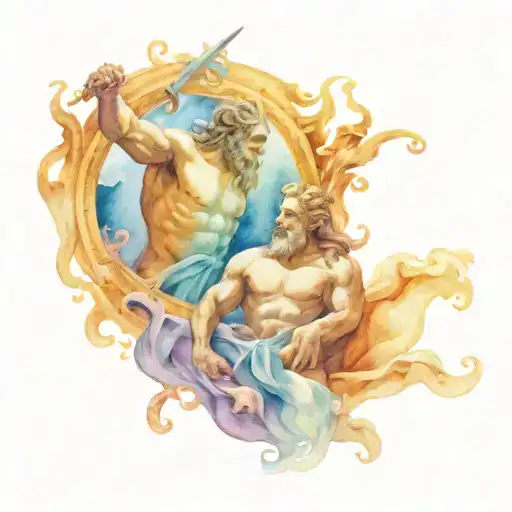 zeus y poseidon tattoo design idea