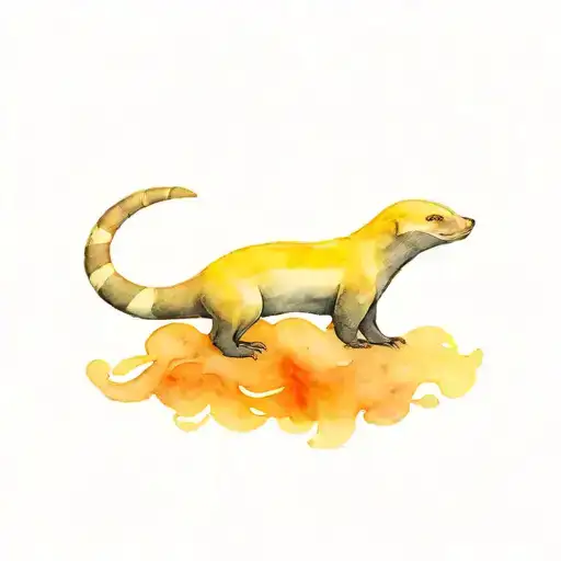 honey badger eat snake wrapped tattoo design idea