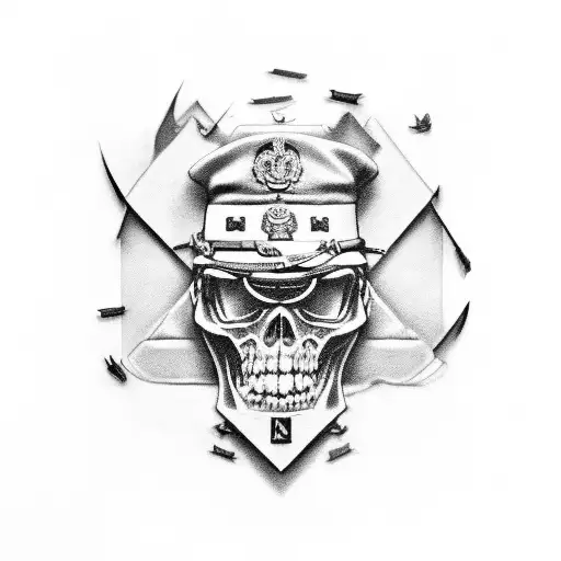 military, airborne, sapper, sleeve tattoo design idea