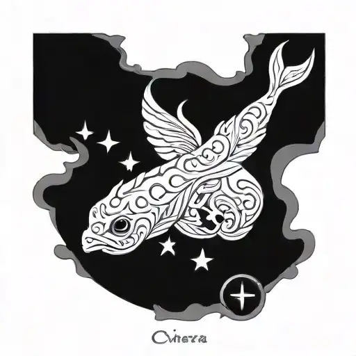 name chiara with astrology pisces signe tattoo design idea